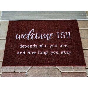 New Welcome Mat Low Profile Floor Mat Front Doormat, Welcome-ish Indoor Outdoor